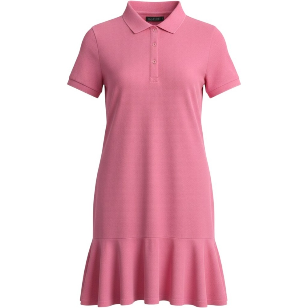 Tuckernuck Womens Melon Pink Polo Flounce Dress Short Sleeve Pique XL NEW